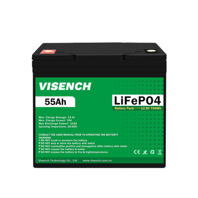 Visench Best Seller 12 V 55Ah Deep Cycle Solar Rv Caravan Marine 12 Volt Lithium Ion Batteries 12V 55Ah Lifepo4 Battery