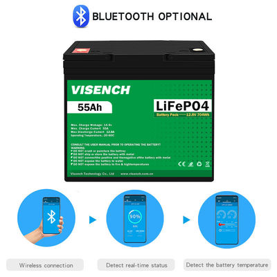 Visench Best Seller 12 V 55Ah Deep Cycle Solar Rv Caravan Marine 12 Volt Lithium Ion Batteries 12V 55Ah Lifepo4 Battery