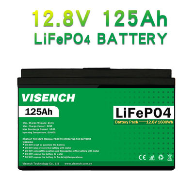 Visench Energy Storage Battery Customization 12V 125Ah Rv Lithium Iron Phosphate Battery 12V Lifepo4 Battery