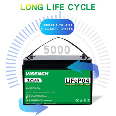 Visench Energy Storage Battery Customization 12V 125Ah Rv Lithium Iron Phosphate Battery 12V Lifepo4 Battery