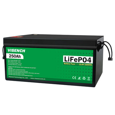 Visench Deep Cycle Storage Energy System 12V 250Ah LiFePO4 Rechargeable Lithium Iron Phosphate Battery