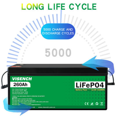 Solar Energy 12V 260Ah Rechargeable Lithium iron Phosphate Battery Lifepo4 Batteries 12.8V 260Ah Lithium Battery Pack