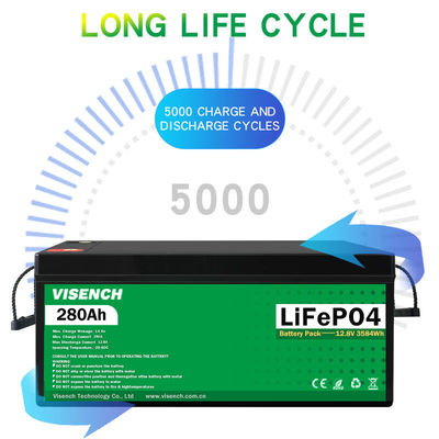 Visench Solar Energy 12V 280Ah Rechargeable Lithium Iron Phosphate Battery 12.8V 280Ah Lifepo4 Batteries