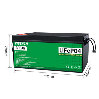 Visench Rechargeable Lithium Ion Batteries 12V 300Ah LiFePO4 Battery Pack