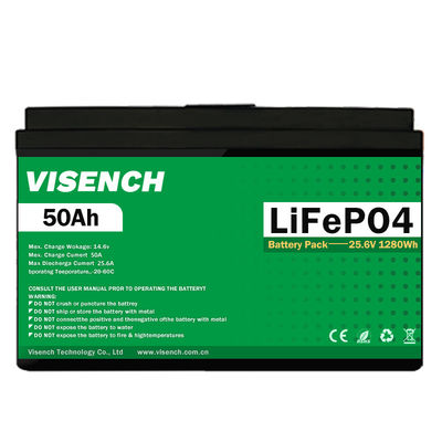 Visench Energy Storage 24V 50Ah RV Lithium Iron Phosphate Battery 24V Lifepo4 Battery