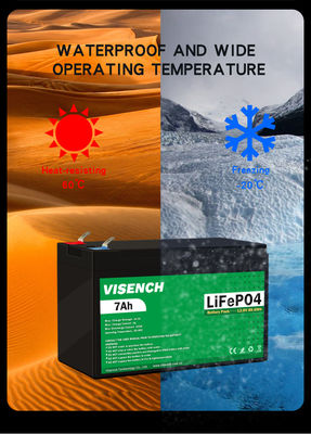 Visench OEM ODM Prismatic 12V 3000 Cycle Life 12.8V 7Ah Lithium Ion Lifepo4 Battery Pack