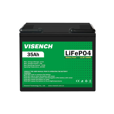 Visench 12V 35Ah Deep Cycle Digital Rechargeable Lithium Iron Phosphate Battery 12.8V Lifepo4 Lithium Ion Battery