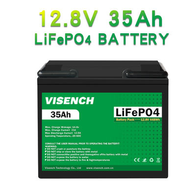 Visench 12V 35Ah Deep Cycle Digital Rechargeable Lithium Iron Phosphate Battery 12.8V Lifepo4 Lithium Ion Battery