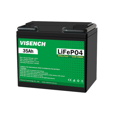 Visench 12V 35Ah Deep Cycle Digital Rechargeable Lithium Iron Phosphate Battery 12.8V Lifepo4 Lithium Ion Battery