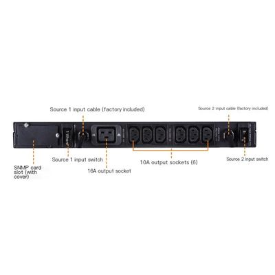 IP11 VERTIV Load Switching Switch 10A 16A 32A UPS Static Transfer Switch STS For Data Center UF-LTS10-1P