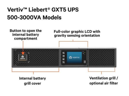 Vertiv Liebert GXT5-3000LVRT2UXL 500VA-3KVA Single Phase Pure Sine Wave PF0.9 UPS For Networking/Computer