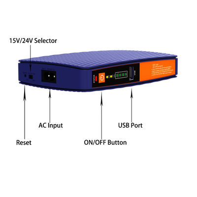 High Mass 18W Lithium Batteries Mini DC UPS With LED Display and 8000MAH LIFEP04