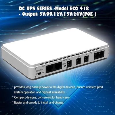 Networking Mini DC UPS 5V 9V 12V 15V 19V 24V POE for WIFI Router Power Bank Battery