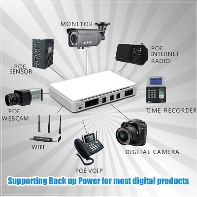 Networking Mini DC UPS 5V 9V 12V 15V 19V 24V POE for WIFI Router Power Bank Battery