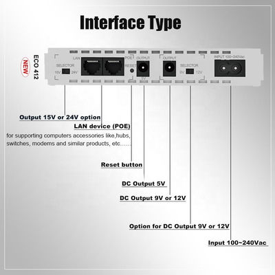 8800mah DC UPS POE Wifi IP Camera Router Power Bank Storage Station for Data Storage