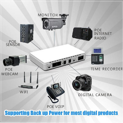 8800mah DC UPS POE Wifi IP Camera Router Power Bank Storage Station for Data Storage