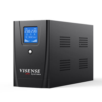 Visench 2Kva Lcd Display Backup Ups 2000Va 1200W Offline Ups for Desktop Laptop Computer