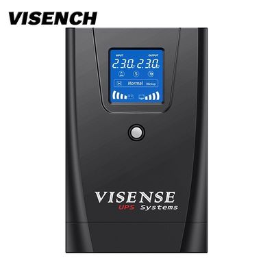 Visench 2Kva Lcd Display Backup Ups 2000Va 1200W Offline Ups for Desktop Laptop Computer