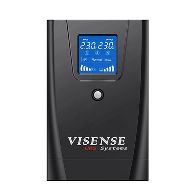 Visench 2Kva Lcd Display Backup Ups 2000Va 1200W Offline Ups for Desktop Laptop Computer