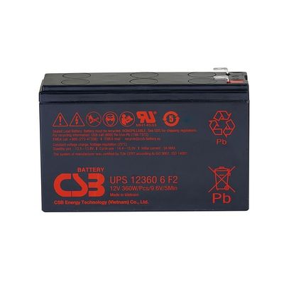 CSB Battery UPS123606 12V 360W Rechargeable Maintenance-Free 7Ah VRLA for UPS Data Center
