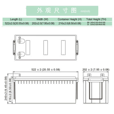12V 200Ah Deep Cycle Maintenance Free Agm Gel Battery GOLF CART BATTERY