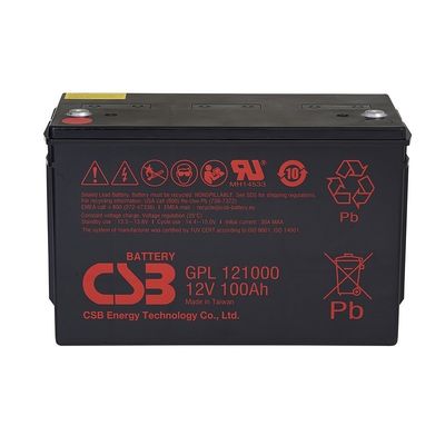 CSB Battery GP121000 12V 100Ah High Performance Rechargeable Maintenance-Free Lead Acid Battery 12V 100Ah