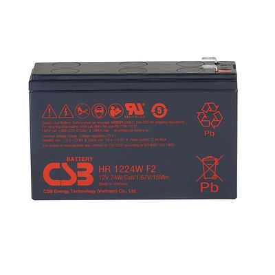 CSB Battery HR1224W 12V 24W 6Ah High Performance Rechargeable Maintenance-Free Lead Acid Battery 12V 6Ah