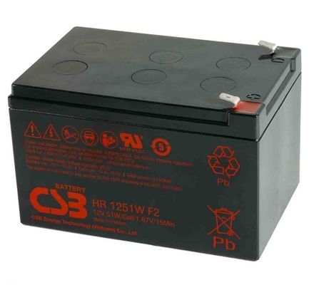 HR1251W 12V CSB Battery 51W 12V 12Ah Rechargeable Maintenance-Free Lead Acid Battery