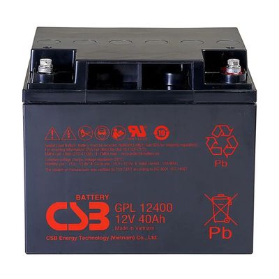 CSB Battery GPL12440 12V 40Ah Rechargeable Maintenance-Free Lead Acid Long Life Battery For UPS