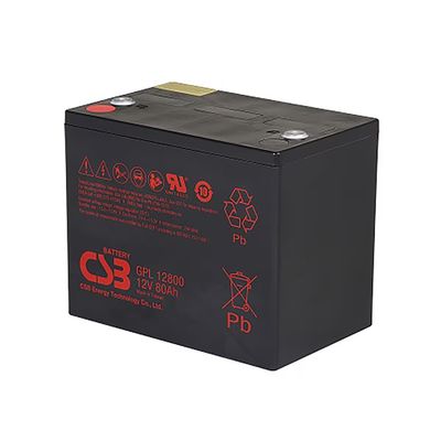 CSB Battery GPL12800 12V 80Ah Long Life Maintenance-Free Rechargeable VRLA Lead Acid Battery For UPS