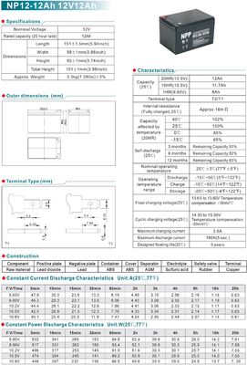 NPP NP12-12Ah Best Energy Storage Maintenance Free Rechargeable Sealed Lead Acid 12V 12Ah Battery