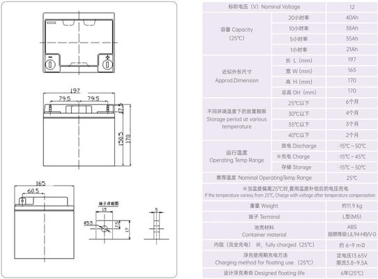 YUASA NP38-12 12V 38Ah UPS Lead-acid Battery Rechargeable AGM UPS Battery VRLA Battery