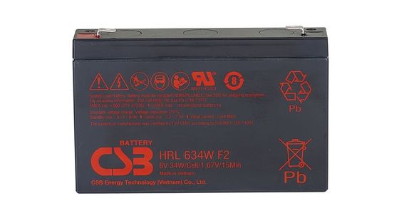 CSB Battery HRL634W 6V 34W High Performance Rechargeable Lead-Acid Dry Batteries for Electric Power