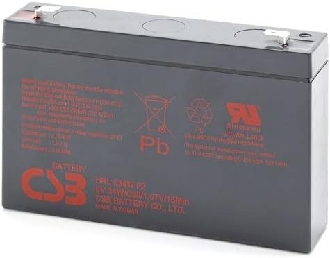 CSB Battery HRL634W 6V 34W High Performance Rechargeable Lead-Acid Dry Batteries for Electric Power