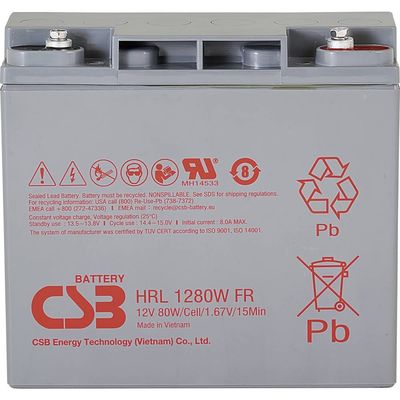 CSB HRL1280W Sealed Lead Acid Battery Extremely High Current 12V 80W Gel Battery