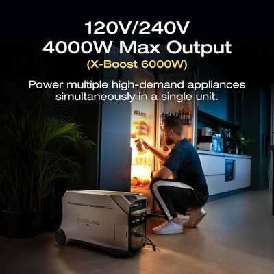 Solar Generator 4000wh Ecoflow Delta PRO 3 120/240V 4000W AC Output, Portable Power Station for Home Use
