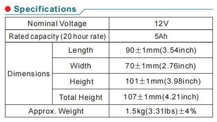 12V5AH Compact Lead-Acid Battery Lightweight Power Solution for Security Systems & Medical Devices
