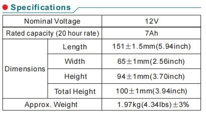Reliable in Extreme Hot/Cold Climates 12V7AH Lead-Acid Battery with Wide Temperature Tolerance