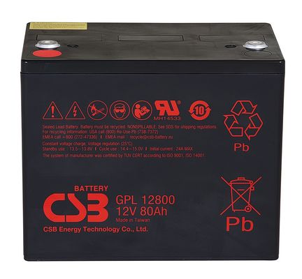 CSB GPL12880 12V 88Ah Maintenance-Free Sealed Lead-Acid Battery Valve-Regulated for Long-Lasting Performance
