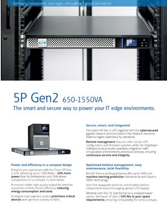 EATON 5P850IRG2 850VA 680W 230V Tower/Rack Line-interactive UPS for Office Computer Maintenance-free Battery Included