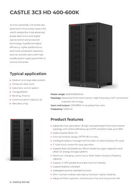 Santak UPS The Perfect Power Solution SANTAK Castle 3C3 HD Three Phase 500KVA 500KW for Your Business Operations Data Center Networking
