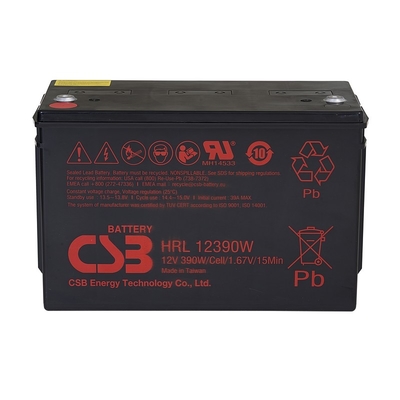 CSB HRL12390W 12V 390W Top Terminal Long Life VRLA-AGM Valve Regulated Lead Acid Battery