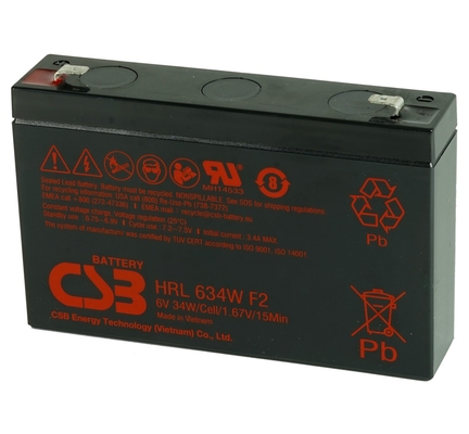 CSB Battery HRL634W 6V 34W High Performance Rechargeable Lead-Acid Dry Batteries for Electric Power