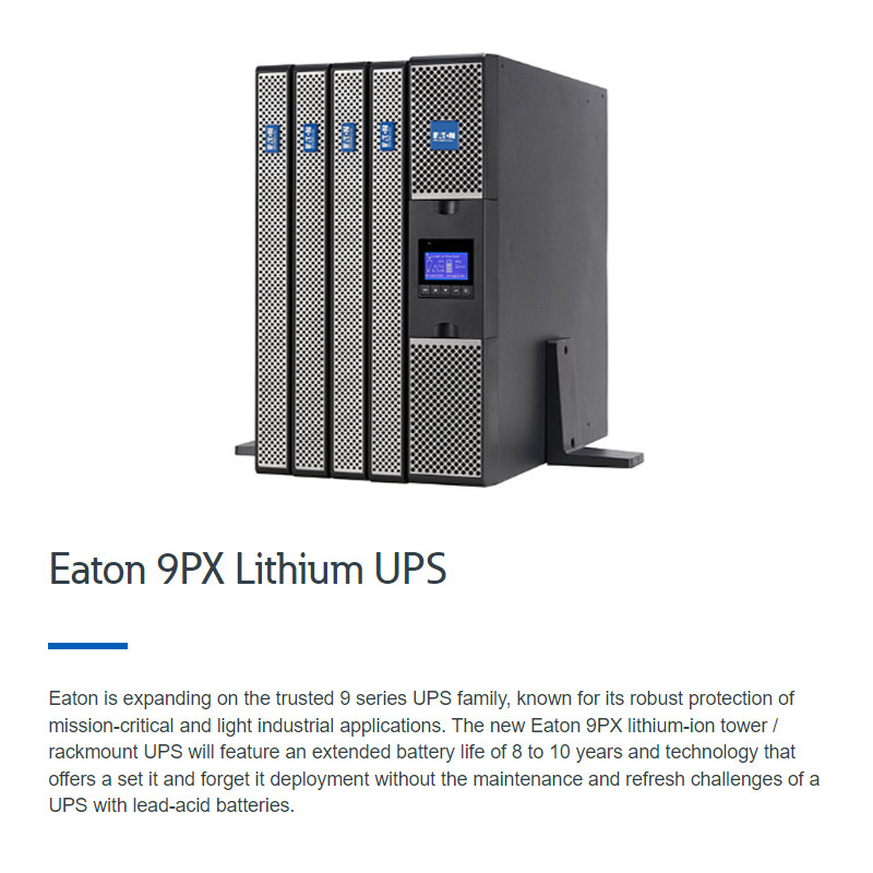 Eaton 9PX Lithium UPS 1000W online ups RT 2U UPS with built-in Lithium ...