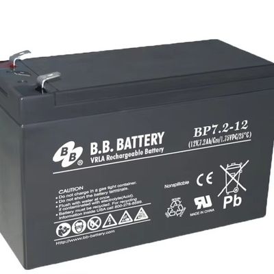 12V 7.2Ah Battery Sealed Lead Acid Battery B.B. Battery BP7.2-12 VDC