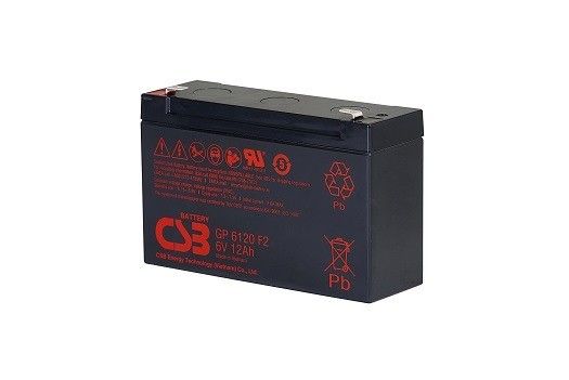 CSB GP6120 6V 12Ah Maintenance-Free Valve Regulated Lead Acid Battery