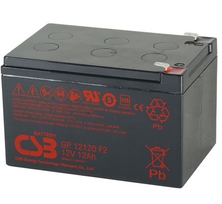 CSB Battery GP12120 12V 12Ah High Performance Rechargeable Maintenance-Free AGM Battery