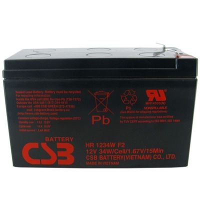 CSB Battery HR1234W 12V 34W 12V 9Ah Rechargeable Maintenance-Free Lead Acid AGM 9Ah Battery