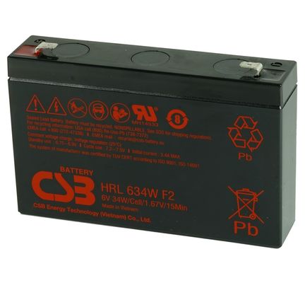 CSB Battery HRL634W 6V 34W High Performance Rechargeable Lead-Acid Dry Batteries for Electric Power